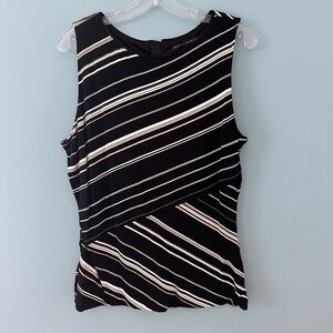 White House Black Market Black Striped Sleeveless Top
